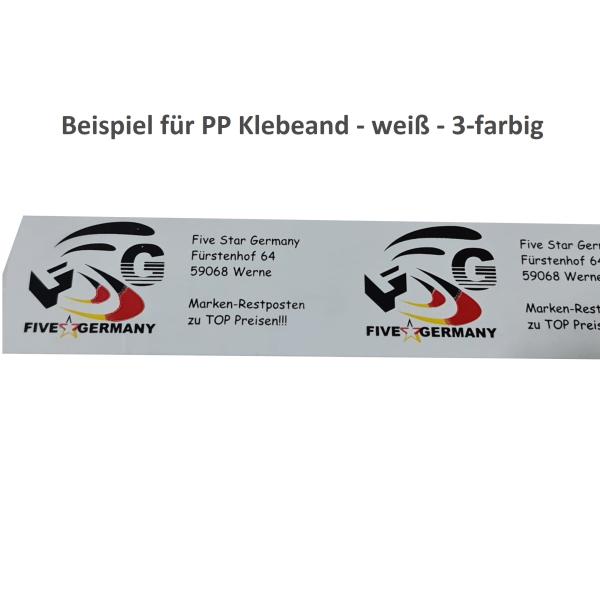 Individuell bedrucktes PP-Packband Klebeband in 44mµ dick, laut abrollend, 50mm x 66m